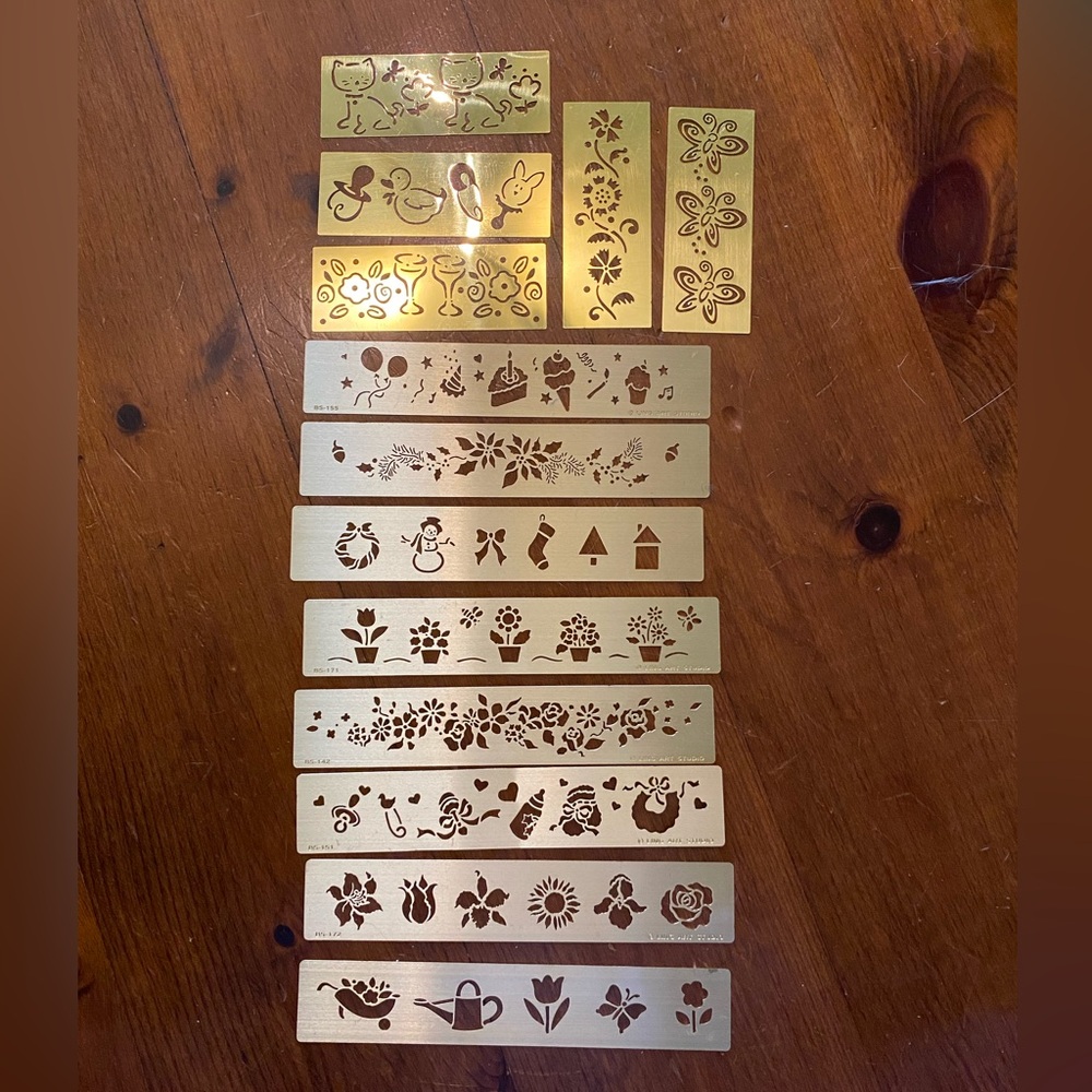 Brass Stencil Set with Various Designs
